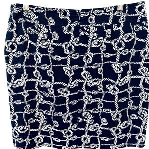 Talbots Nautical Knot Print Skirt - Navy and White
